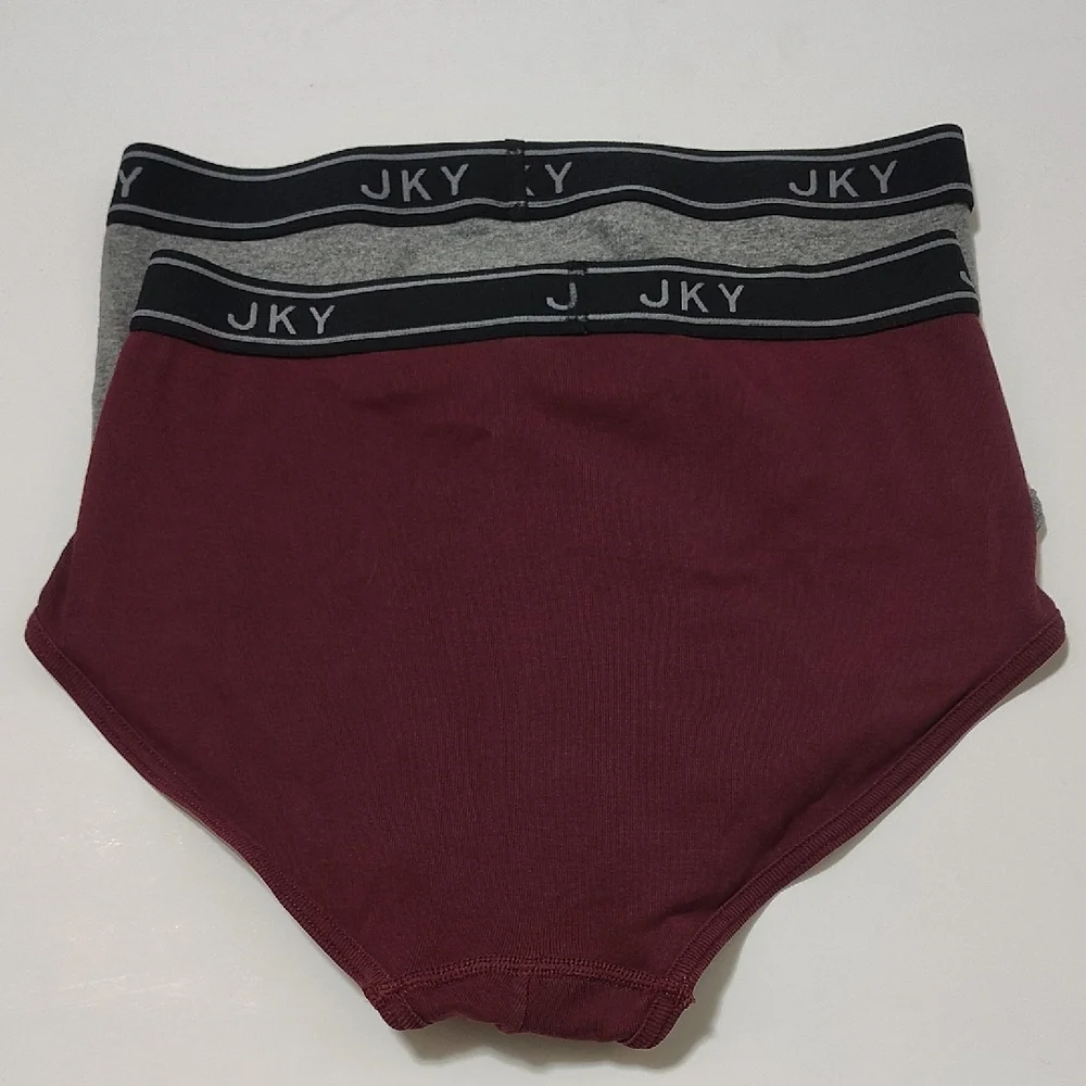 JKY Men's Briefs Set Of 2 - Burgundy and Gray Size M - Picture 4 of 5